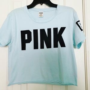 blue PINK crop top